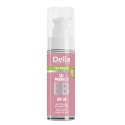 DELIA So Perfect Wegański Krem BB Do Twarzy Z Filtrem SPF30 03 Dark 30ml