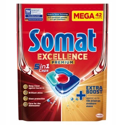 SOMAT Excellence Premium 5in1 Caps Kapsułki Do Zmywarki 42szt.