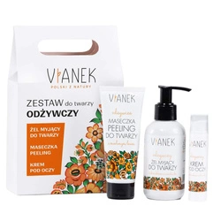 VIANEK SET Zestaw Do Twarzy Odżywczy Żel Do Twarzy 150ml + Krem Pod Oczy 15ml + Maseczka-peeling 40g