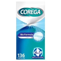 COREGA Bio Formula Tabletki Do Czyszczenia Protez Zębowych 136szt