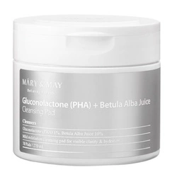 MARY&amp;MAY Gluconolactone (PHA)+Betula Alba Juice Cleansing Pad Oczyszczające Płatki Do Twarzy 70szt.