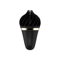 SATISFYER White Treat Lay-On Vibrator Wibrator W Kształcie Lodowego Rożka Black-Gold