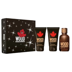 SET DSQUARED Wood EDT Spray 100ml + SHOWER GEL 100ml + AS BALM 100ml