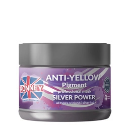 RONNEY Professional Silver Power Anti-Yellow Pigment Mask Maska Do Włosów Blond, Rozjaśnianych I Siwych 300ml