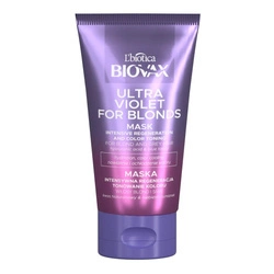 L'BIOTICA Biovax Ultra Violet For Blonds Mask Intensywnie Regenerująca Maska Tonująca Do Włosów Blond I Siwych 150ml