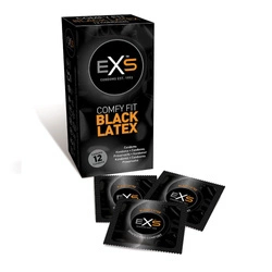 EXS Black Latex Condoms Prezerwatywy Czarne 12szt.