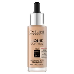 EVELINE Liquid Control HD Podkład Do Twarzy Z Dropperem 055 Honey 32ml