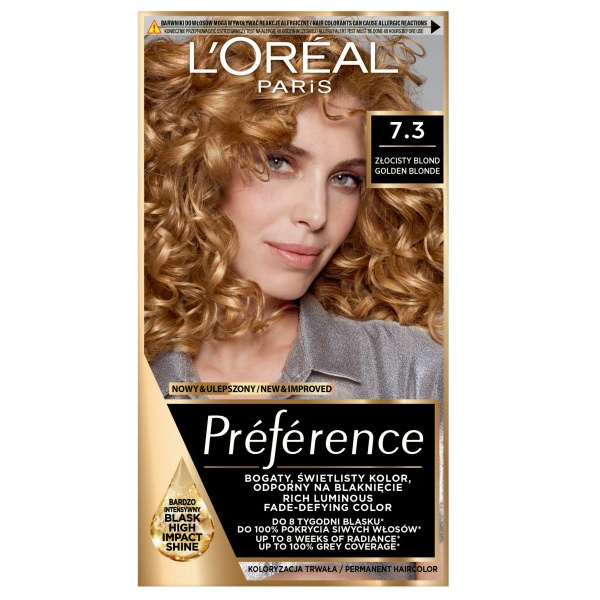 Farba do włosów L'OREAL Preference 7.3 Golden Blonde